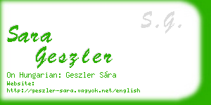 sara geszler business card